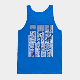 Jakarta, Indonesia City Map Typography - Blueprint Tank Top